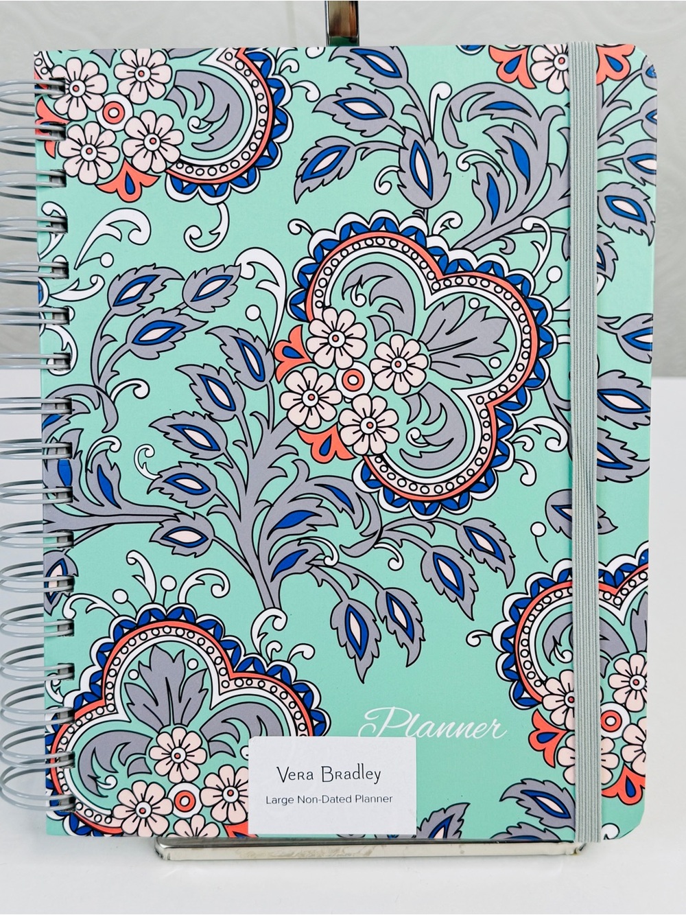 Vera Bradley Non-Dated Large Spiral Planner with Stickers Fan Flowers Calendar
